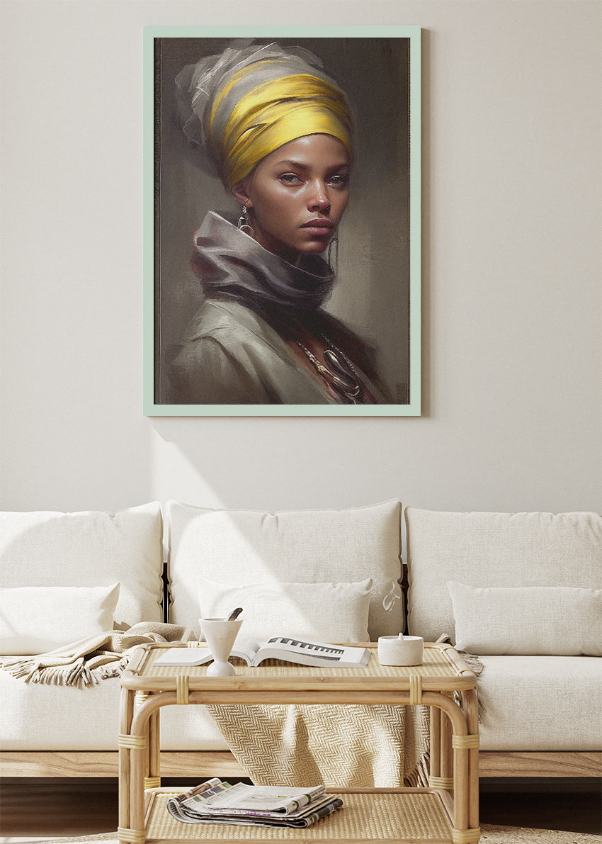 Elegant African Queen Portrait Canvas & Poster Print – AI PRINT LAB