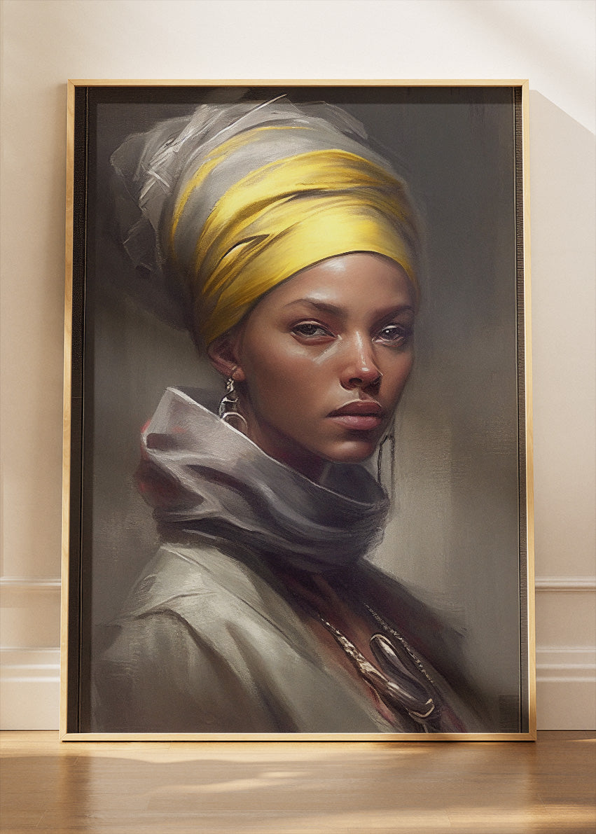 Elegant African Queen Portrait Canvas & Poster Print – AI PRINT LAB