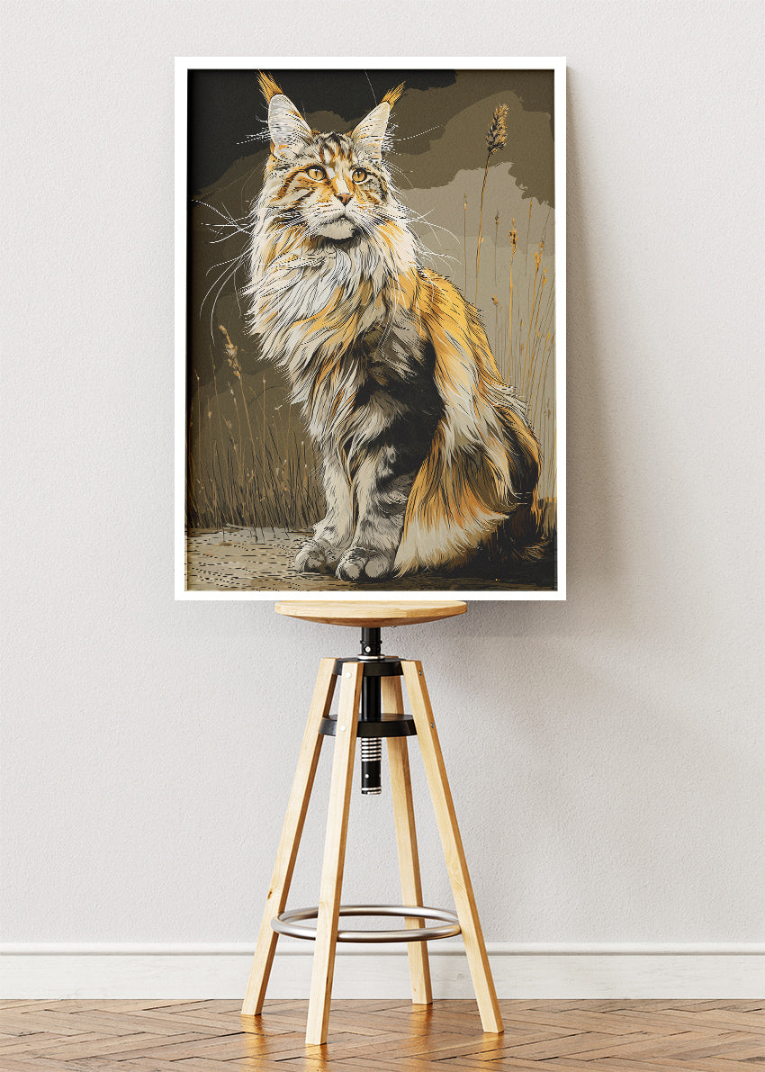 Elegant Cat Canvas Print & Poster – Minimal Animal Wall Art – AI PRINT LAB