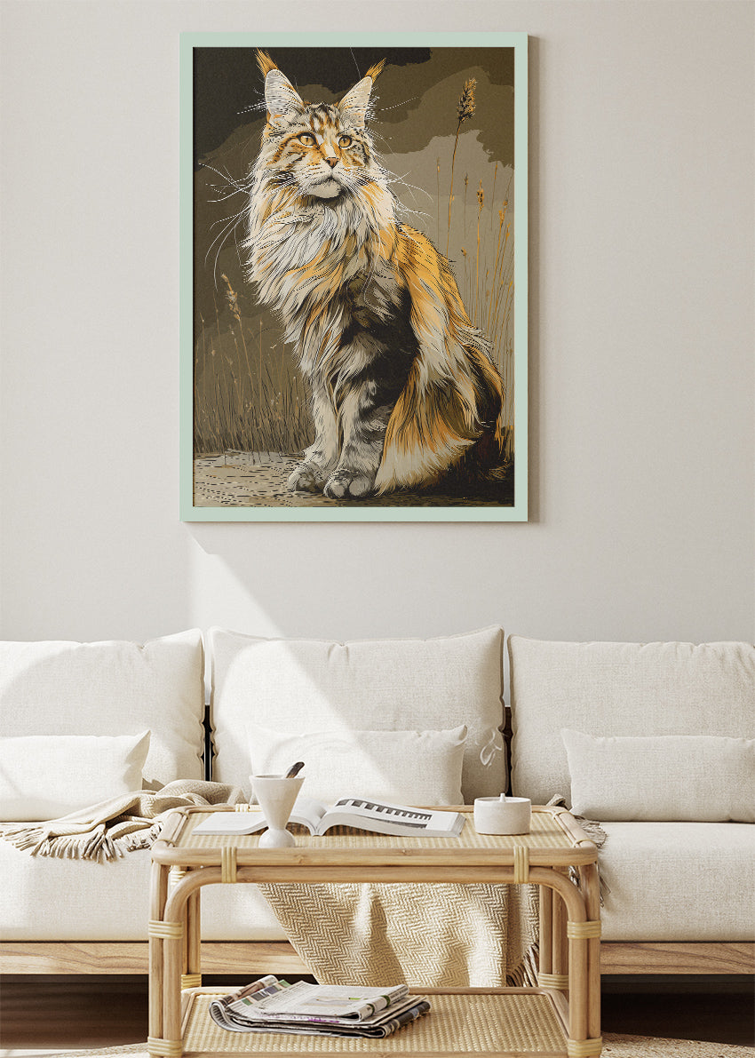 Elegant Cat Canvas Print & Poster – Minimal Animal Wall Art – AI PRINT LAB