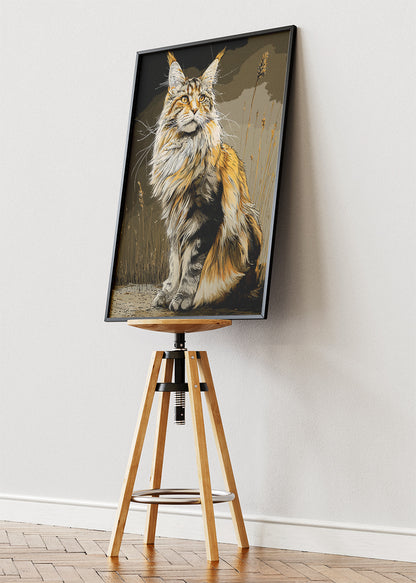Elegant Cat Canvas Print & Poster – Minimal Animal Wall Art – AI PRINT LAB
