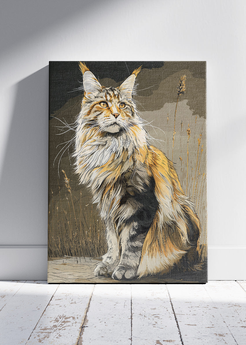 Elegant Cat Canvas Print & Poster – Minimal Animal Wall Art – AI PRINT LAB