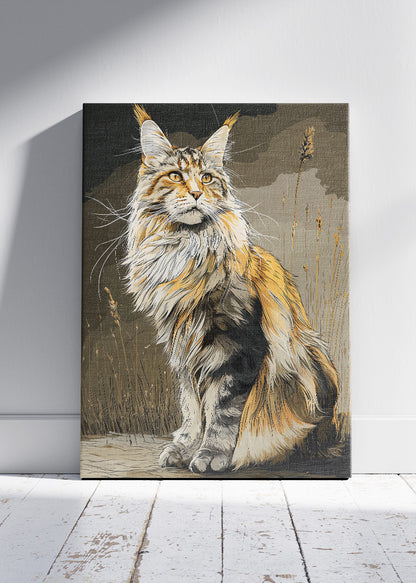 Elegant Cat Canvas Print & Poster – Minimal Animal Wall Art – AI PRINT LAB