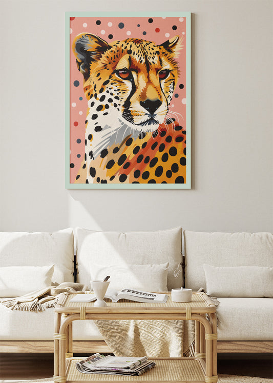 Elegant Cheetah Canvas Print & Poster – Modern Pop Art Animal Wall Decor