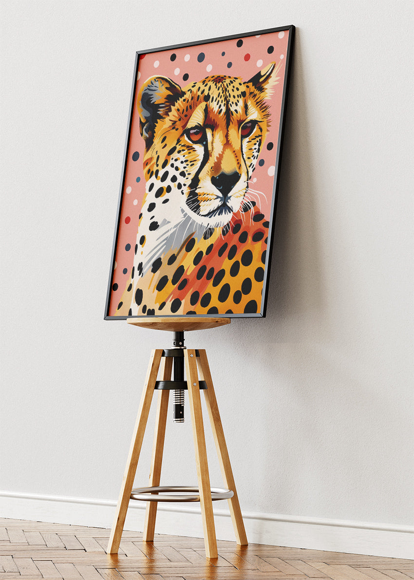 Elegant Cheetah Canvas Print & Poster – Modern Pop Art Animal Wall Decor