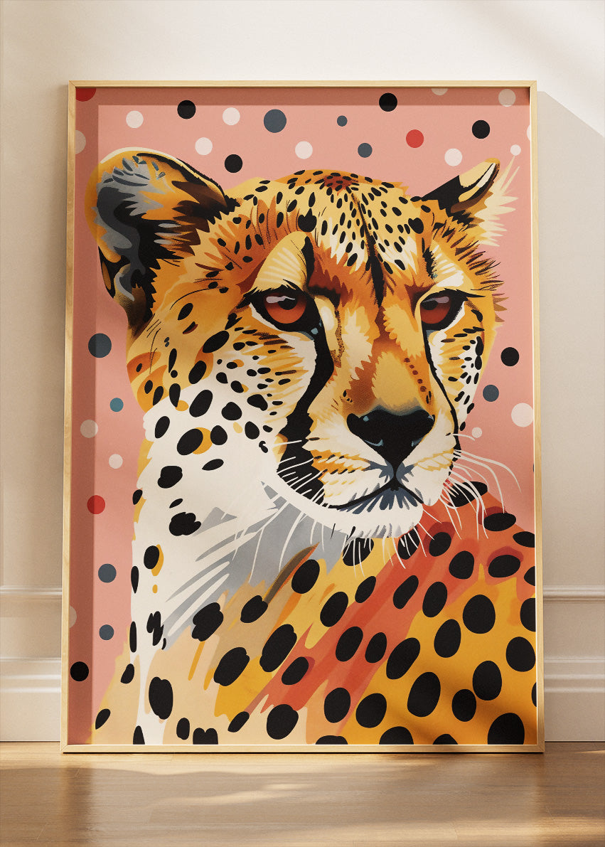 Elegant Cheetah Canvas Print & Poster – Modern Pop Art Animal Wall Decor