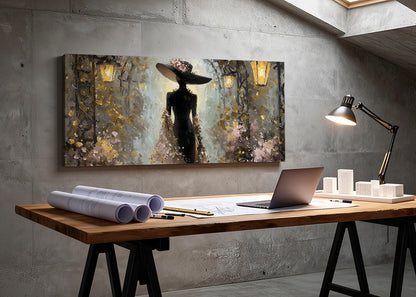Elegant Evening Silhouette Canvas Wall Art – Single & 3 Panel Split – AI PRINT LAB