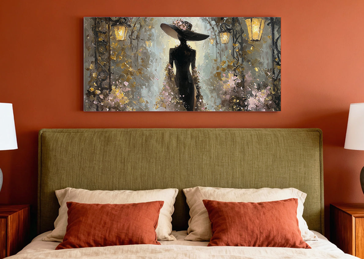 Elegant Evening Silhouette Canvas Wall Art – Single & 3 Panel Split – AI PRINT LAB