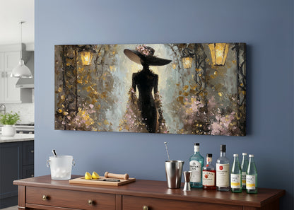 Elegant Evening Silhouette Canvas Wall Art – Single & 3 Panel Split – AI PRINT LAB