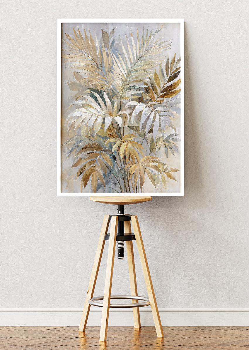 Elegant Golden Palm Botanical Canvas & Poster Print – AI PRINT LAB