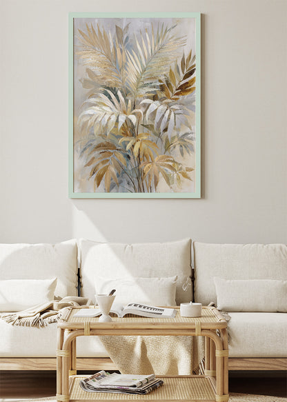 Elegant Golden Palm Botanical Canvas & Poster Print – AI PRINT LAB