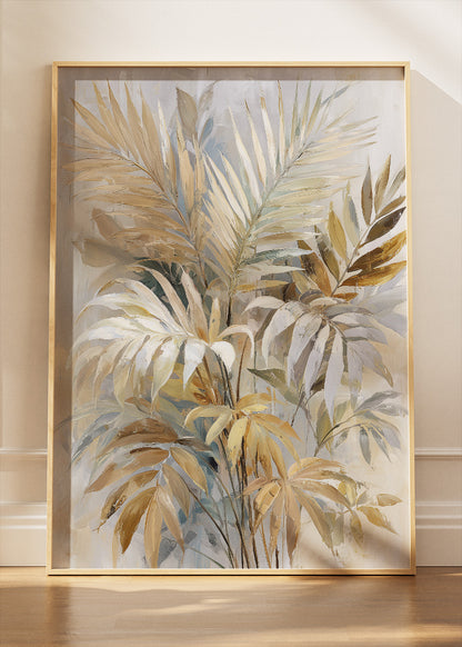 Elegant Golden Palm Botanical Canvas & Poster Print – AI PRINT LAB