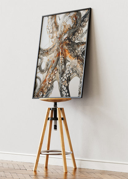 Elegant Octopus Wall Art Poster & Canvas Print – Luxury Ocean Abstract