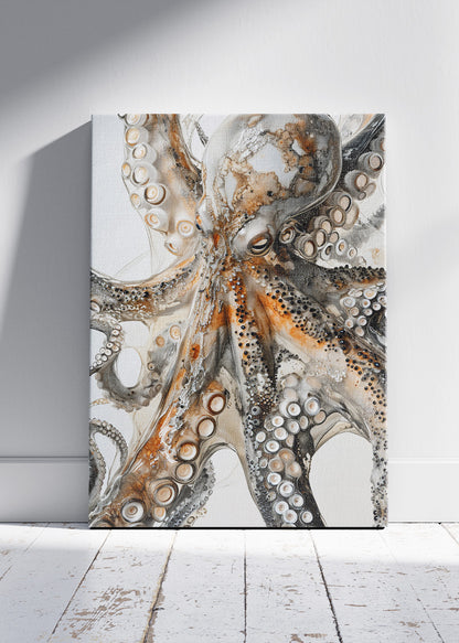 Elegant Octopus Wall Art Poster & Canvas Print – Luxury Ocean Abstract