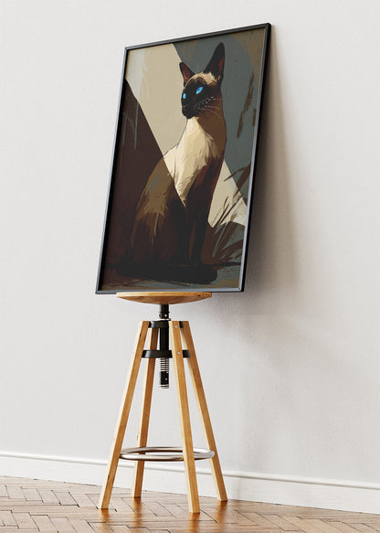 Elegant Siamese Cat Canvas Print & Poster – Modern Luxury Pet Wall Art