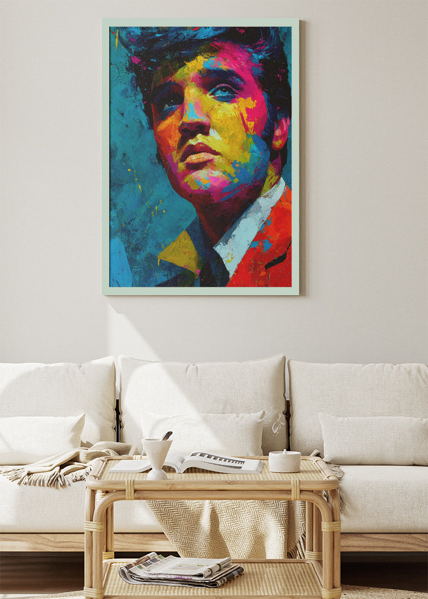 Elvis Presley Colour Pop Portrait Wall Art Poster & Canvas