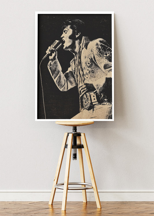Elvis Presley Vintage Performance Portrait Wall Art Poster & Canvas