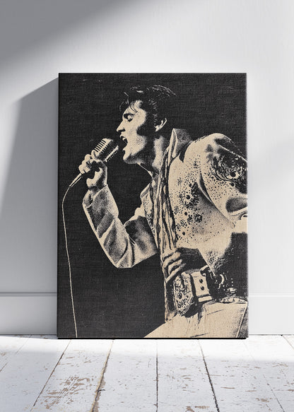 Elvis Presley Vintage Performance Portrait Wall Art Poster & Canvas