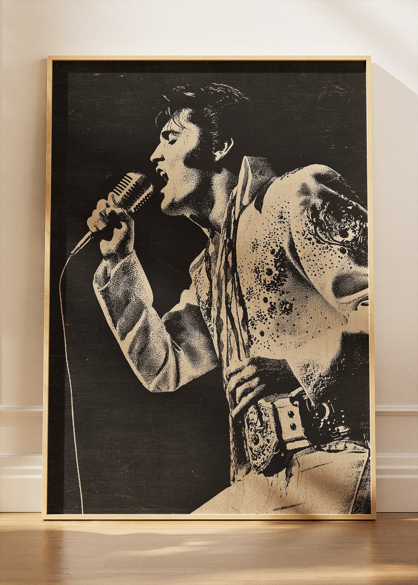 Elvis Presley Vintage Performance Portrait Wall Art Poster & Canvas