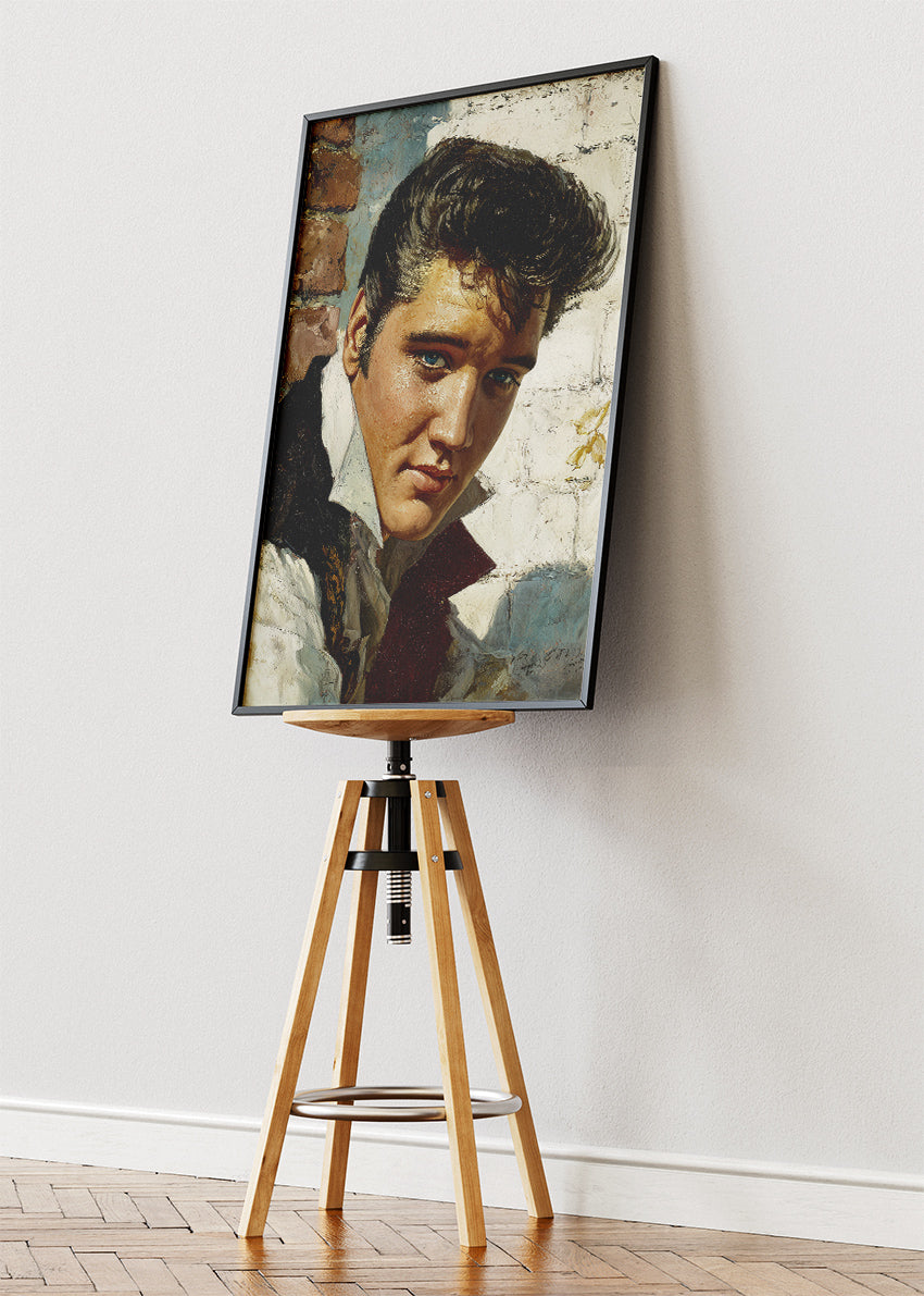 Elvis Presley Vintage Portrait Wall Art Poster & Canvas Print