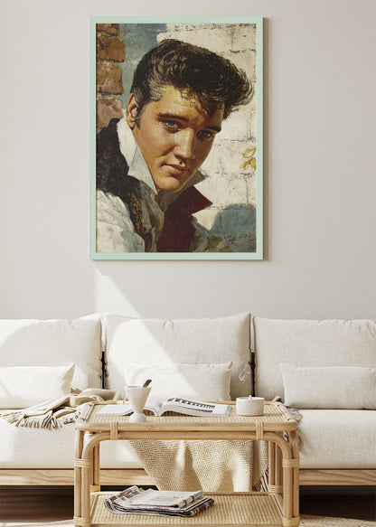 Elvis Presley Vintage Portrait Wall Art Poster & Canvas Print