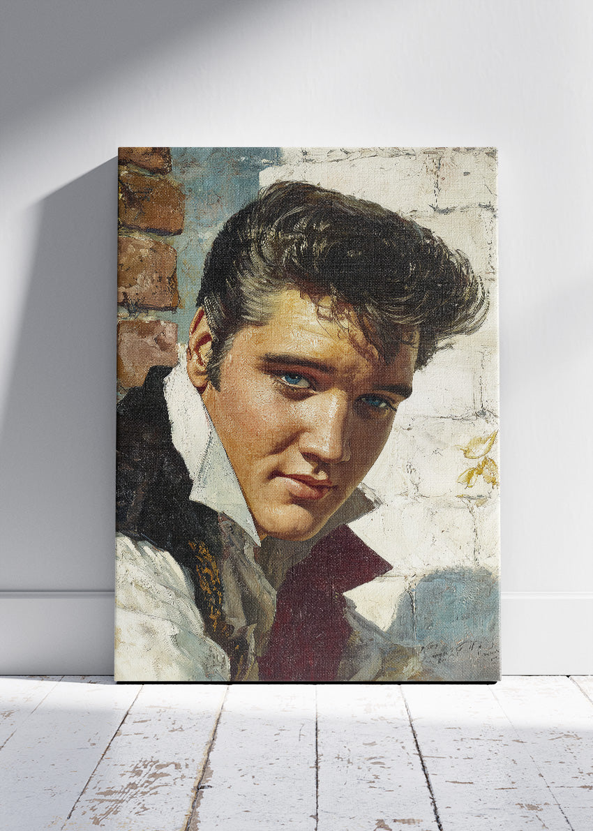Elvis Presley Vintage Portrait Wall Art Poster & Canvas Print