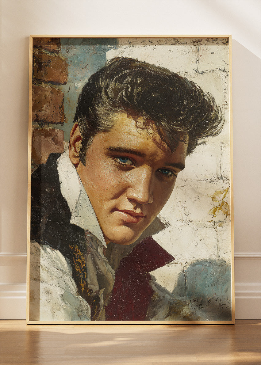 Elvis Presley Vintage Portrait Wall Art Poster & Canvas Print
