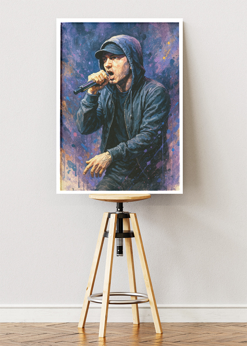 Eminem Live Performance Portrait Wall Art Poster & Canvas