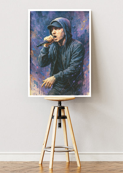 Eminem Live Performance Portrait Wall Art Poster & Canvas