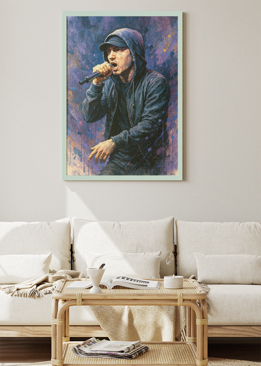 Eminem Live Performance Portrait Wall Art Poster & Canvas