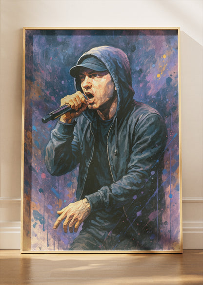 Eminem Live Performance Portrait Wall Art Poster & Canvas