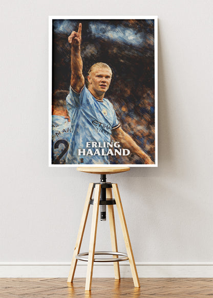 Erling Haaland Manchester City Action Poster Canvas & Print – AI PRINT LAB