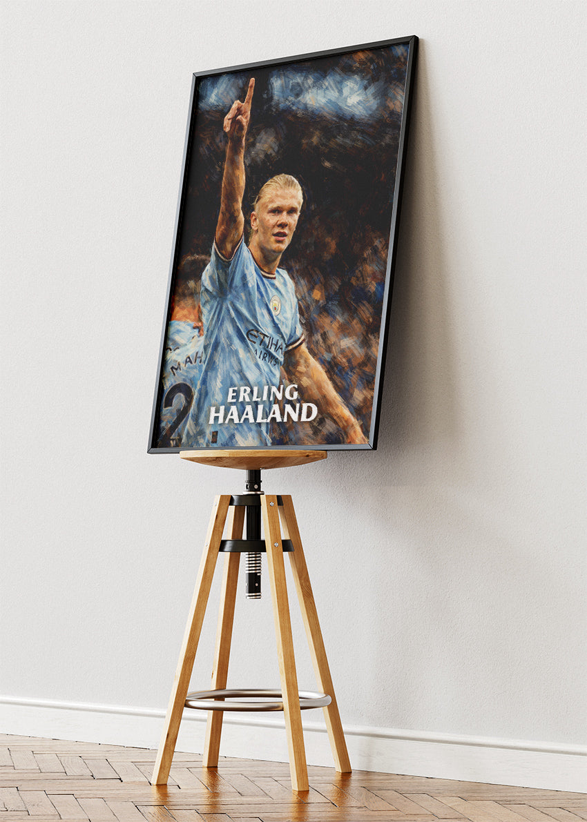Erling Haaland Manchester City Action Poster Canvas & Print – AI PRINT LAB