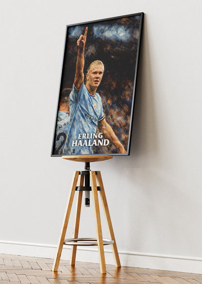 Erling Haaland Manchester City Action Poster Canvas & Print – AI PRINT LAB