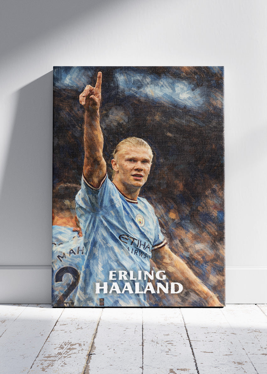 Erling Haaland Manchester City Action Poster Canvas & Print – AI PRINT LAB