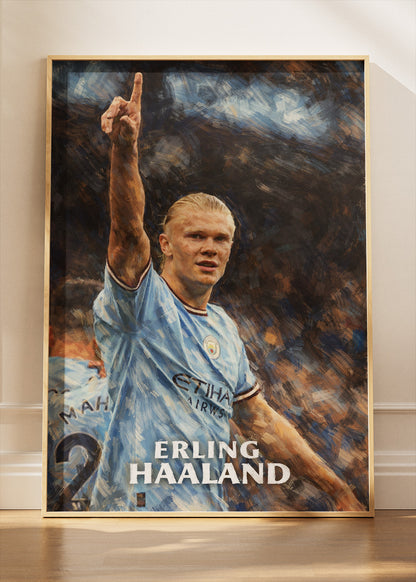 Erling Haaland Manchester City Action Poster Canvas & Print – AI PRINT LAB