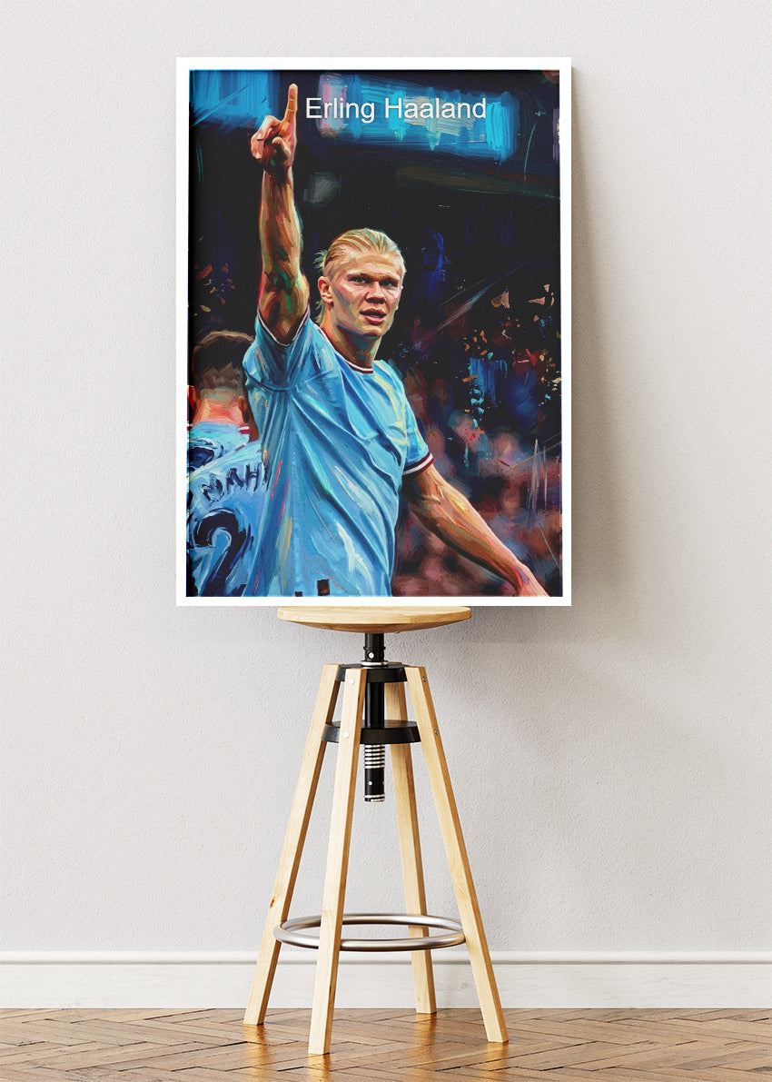Erling Haaland Manchester City Poster Canvas & Print – AI PRINT LAB