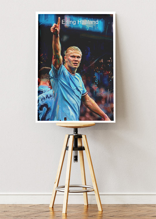 Erling Haaland Manchester City Poster Canvas & Print – AI PRINT LAB
