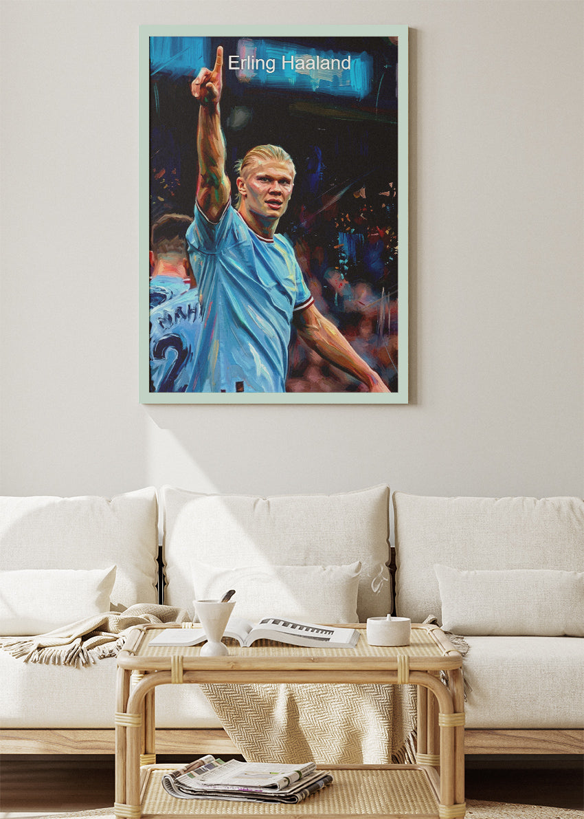 Erling Haaland Manchester City Poster Canvas & Print – AI PRINT LAB