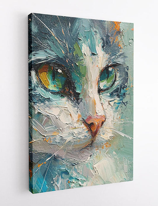 Expressive Cat Portrait Canvas Art & Poster – T629 – AiPrintLab