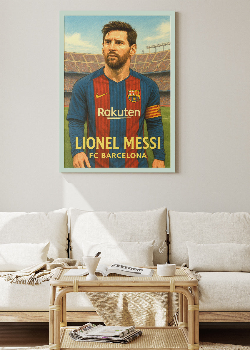 FC Barcelona Lionel Messi Wall Art | Iconic Football Legend Poster & Canvas