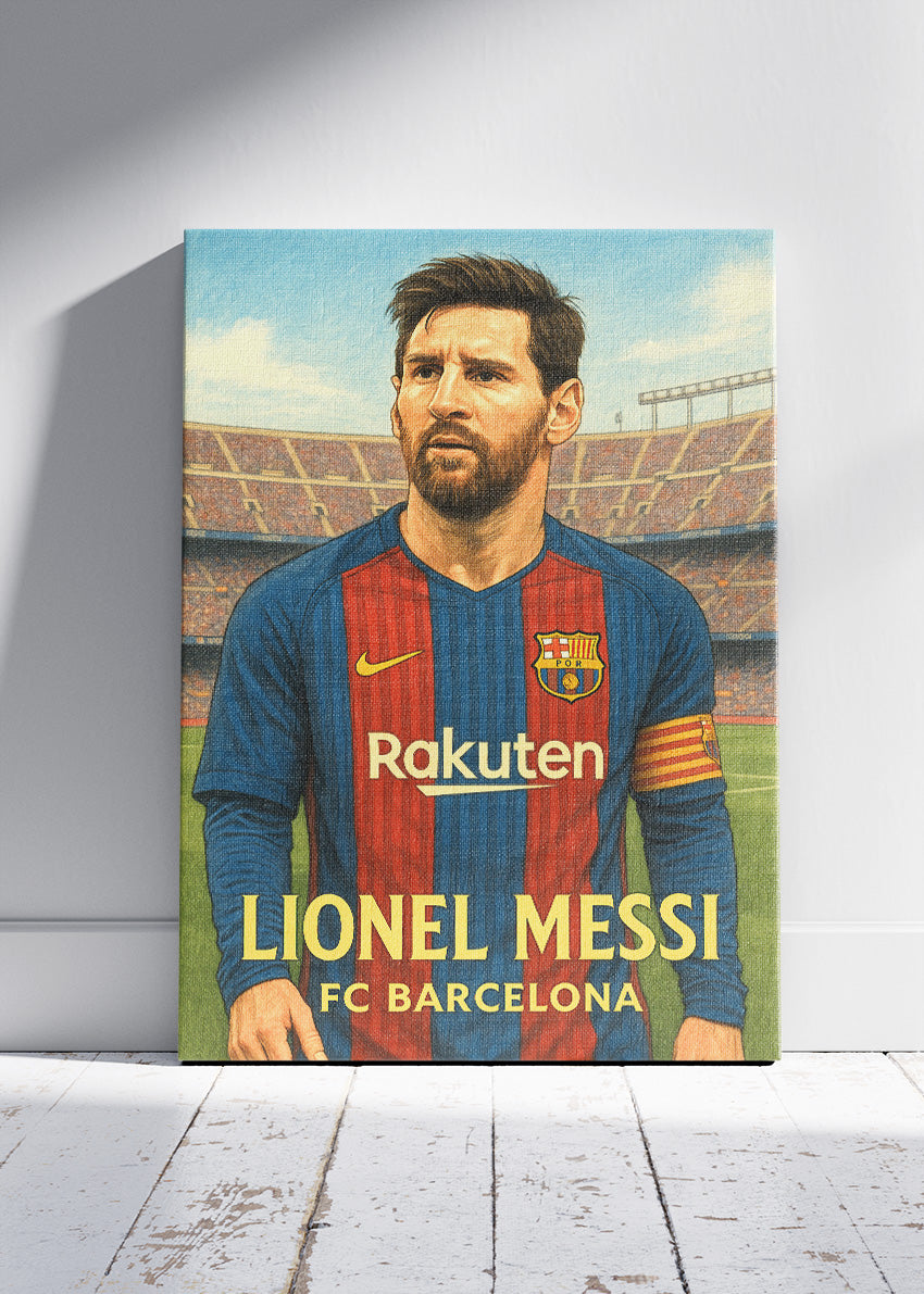 FC Barcelona Lionel Messi Wall Art | Iconic Football Legend Poster & Canvas