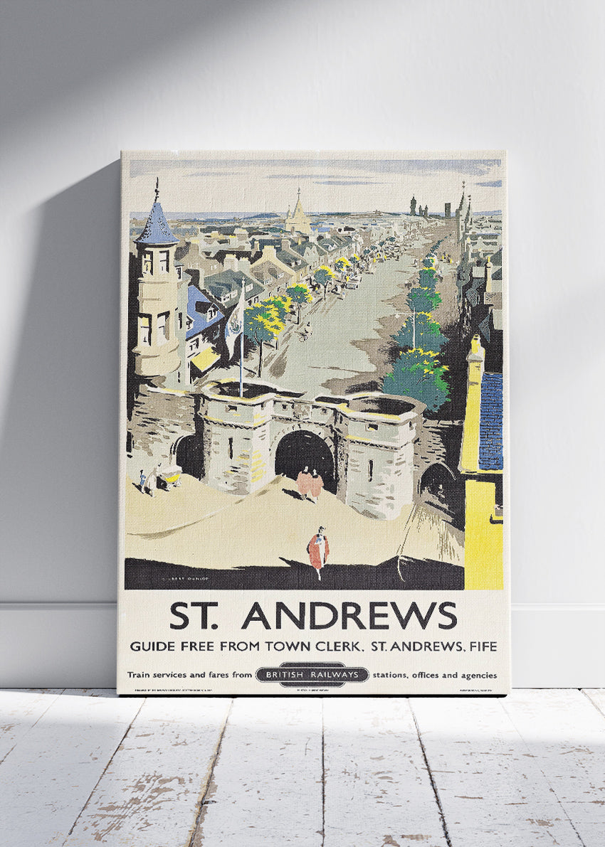 Vintage St Andrews Poster & Canvas Print – Classic Scottish Travel Art
