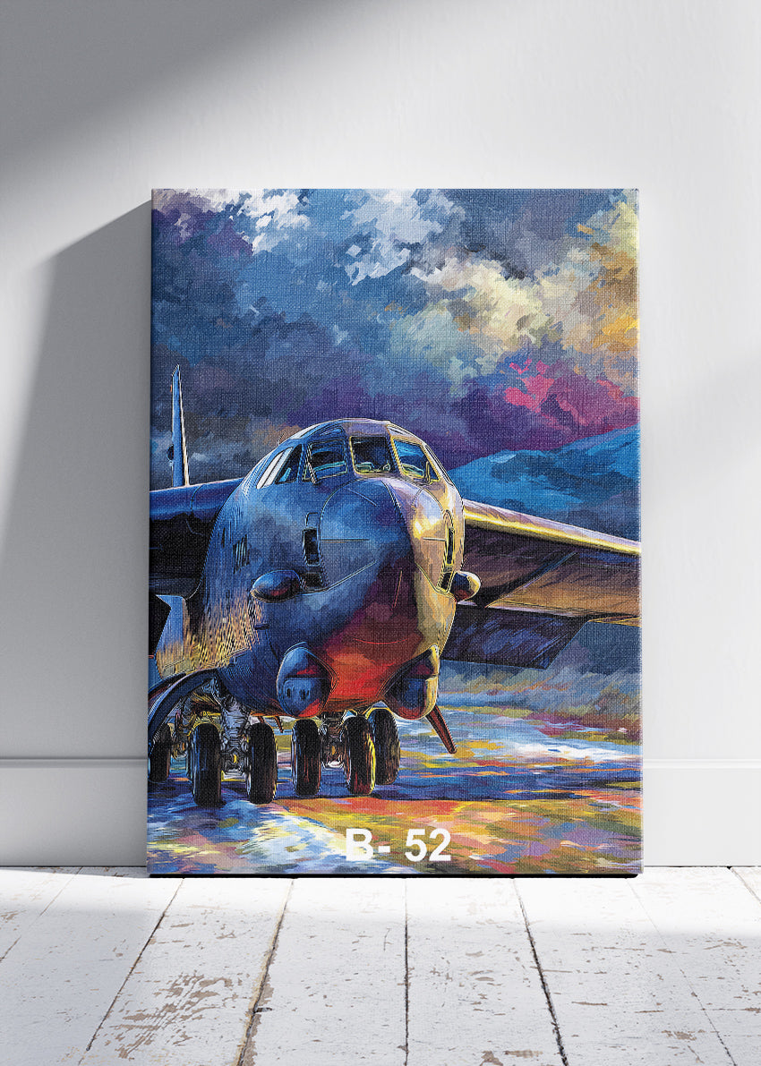B-52 Stratofortress Runway Canvas Print – US Air Force Bomber Aviation Art – Aiprintlab