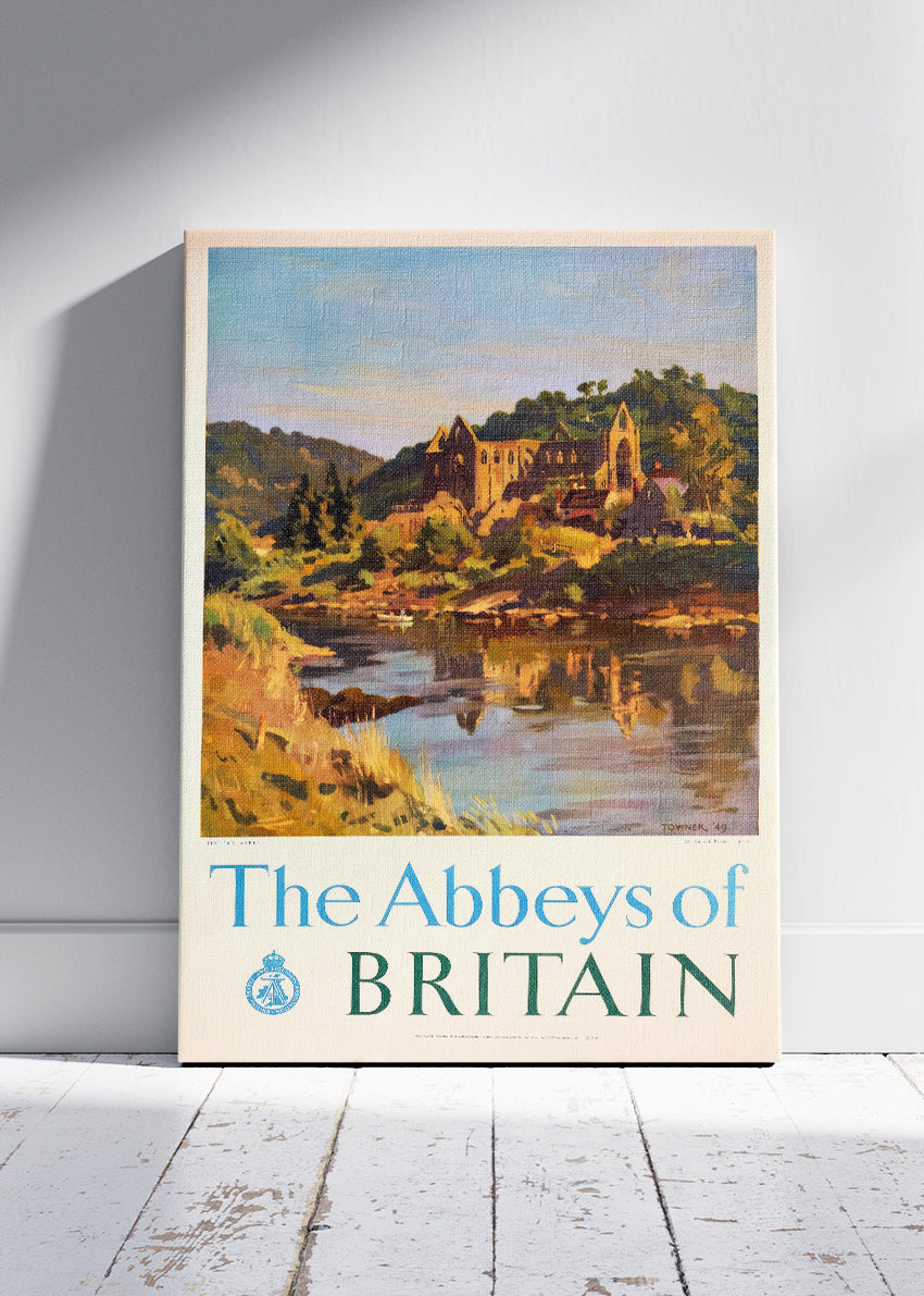 The Abbeys of Britain Wall Art – Vintage Travel Poster and Canvas Print
