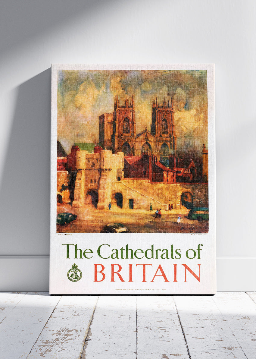The Cathedrals of Britain Wall Art – Vintage Travel Poster and Canvas Print