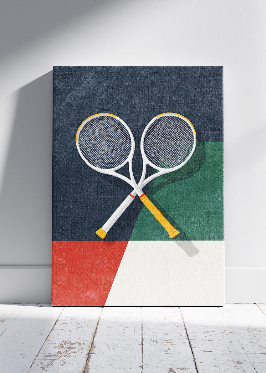 Tennis Rackets Poster & Canvas Print – Modern Minimalist Sports Wall Art