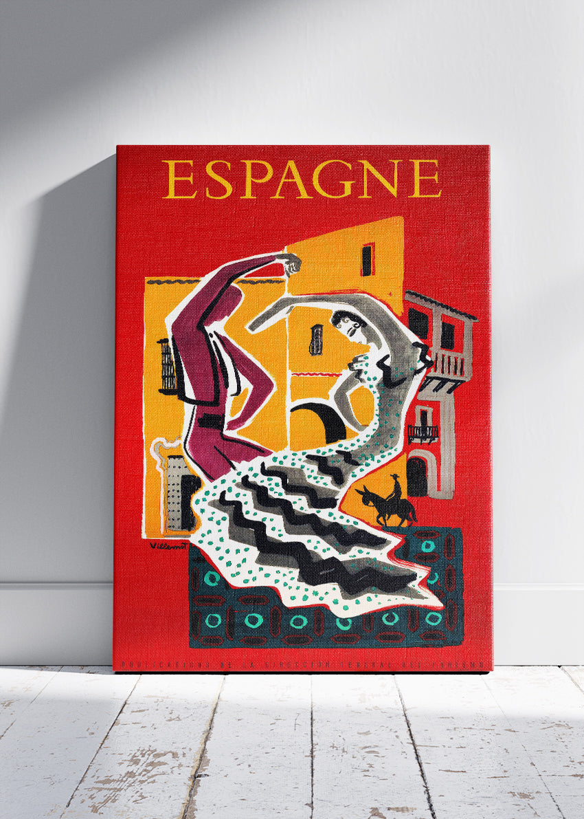 Espagne Spain Poster & Canvas Print – Vintage Flamenco Dancer Spanish Travel Art