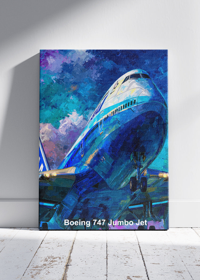 Boeing 747 Jumbo Jet Poster & Canvas Print – Classic Aviation Wall Art – Aiprintlab