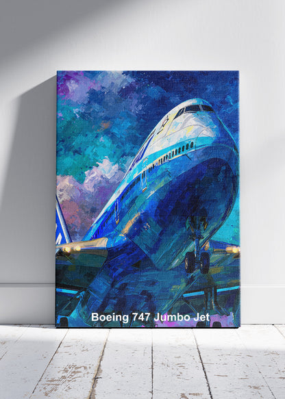 Boeing 747 Jumbo Jet Poster & Canvas Print – Classic Aviation Wall Art – Aiprintlab